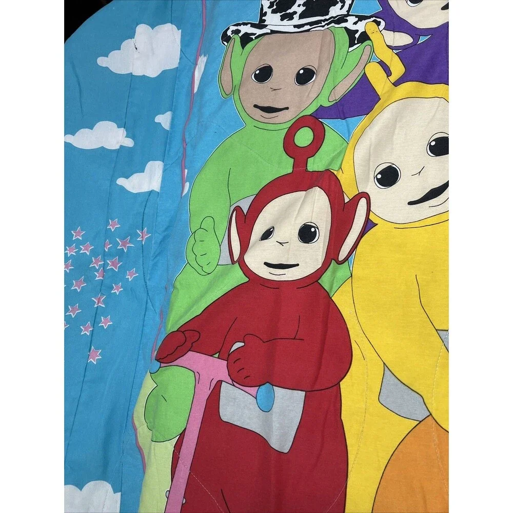 Vintage Teletubbies Twin Comforter Bedding 2-sided READ Tinky Winky Dipsy